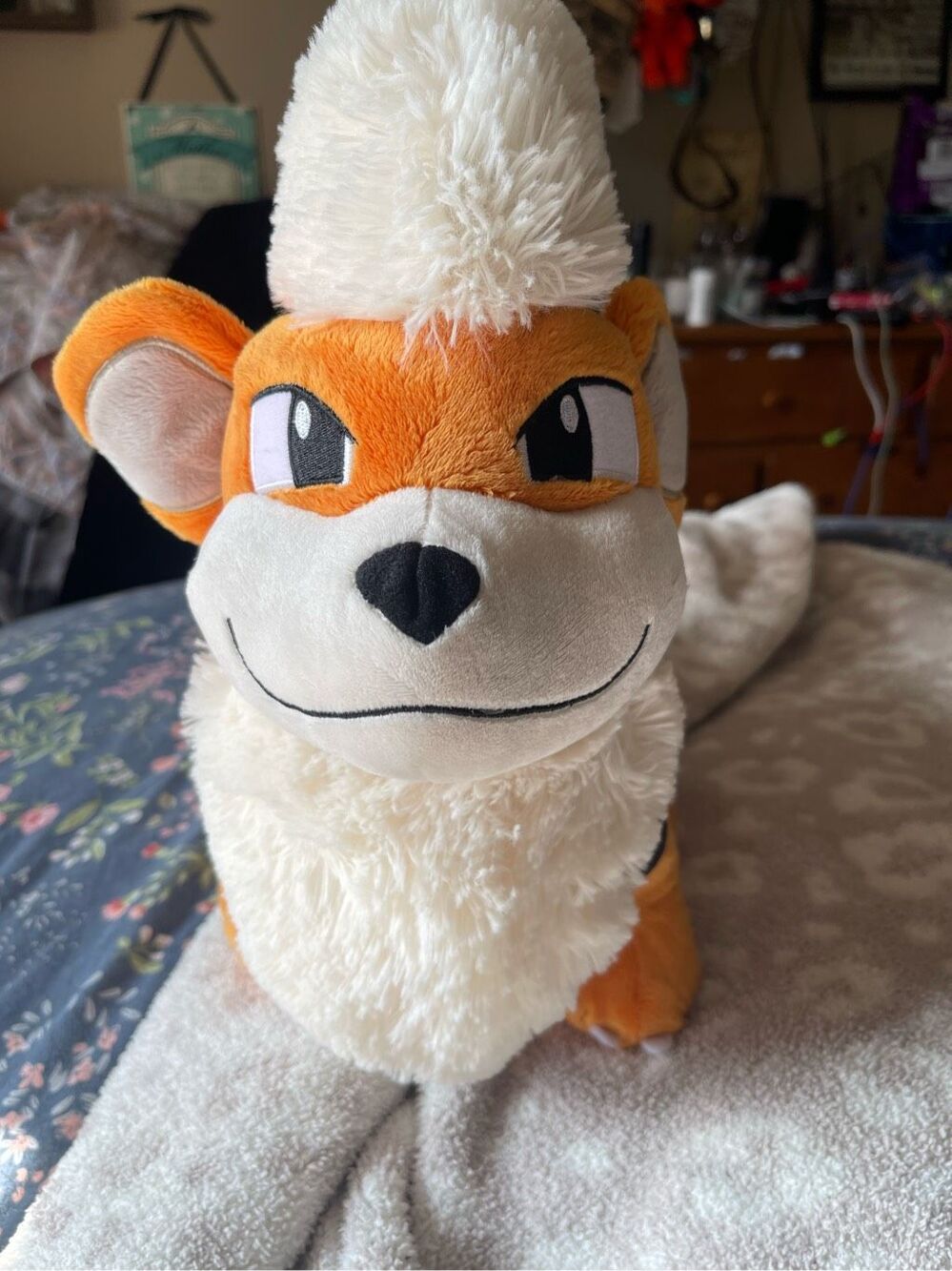 Build-A-Bear Kids Orange With Barking Voice Box Pokemon Growlithe Plush Toy